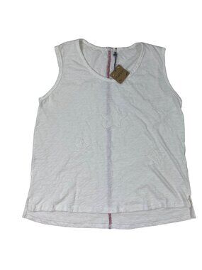 Hello Nite! Womens White Sleeveless Tank Top Star Details Size Large